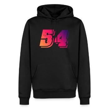 Symbole numérique 54 - Sweat à capuche Premium bio Homme - noir - Devant - Nico (187cm)