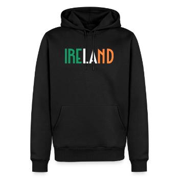 Irland - Männer Premium Bio Hoodie - Schwarz - Vorne - Nico (187cm)