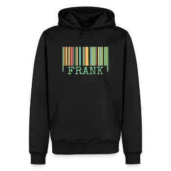 Barcode Frank - Men’s Premium Organic Hoodie - black - Front - Nico (187cm)