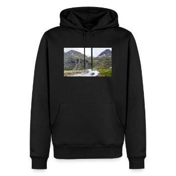 Trollstigen Tverelva Stigfossen Trollstigen - Männer Premium Bio Hoodie - Schwarz - Vorne - Nico (187cm)