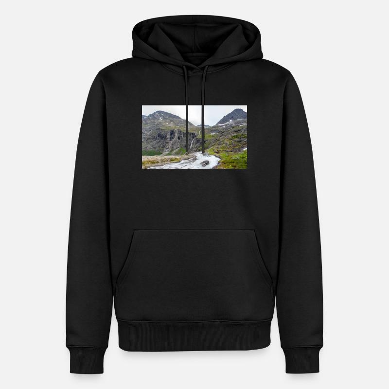 Trollstigen Tverelva Stigfossen Trollstigen - Sweat à capuche Premium bio Homme - noir