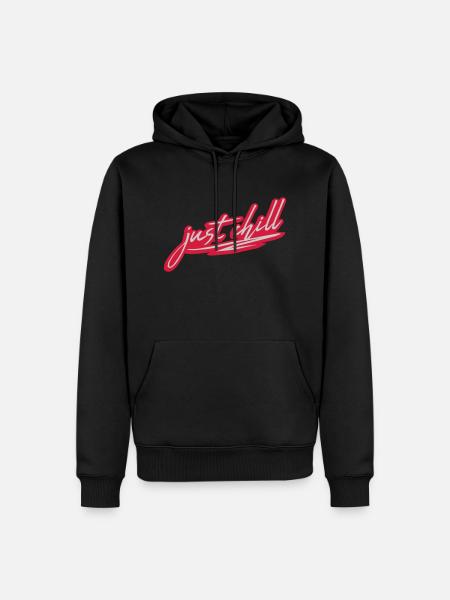 Just Chill Text Logo - Men’s Premium Organic Hoodie - black