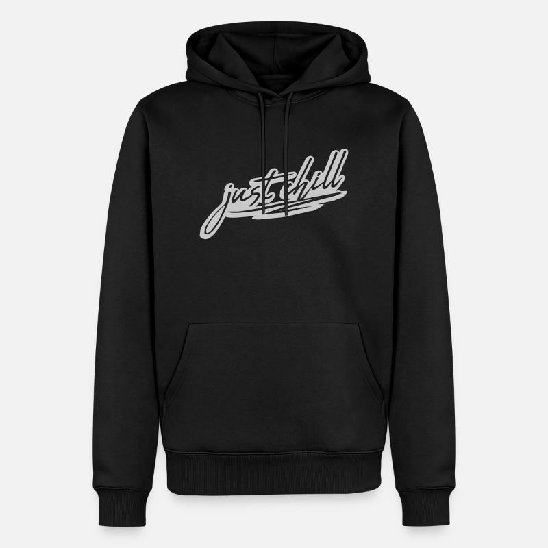 Just Chill Text Logo - Sweat à capuche Premium bio Homme - noir