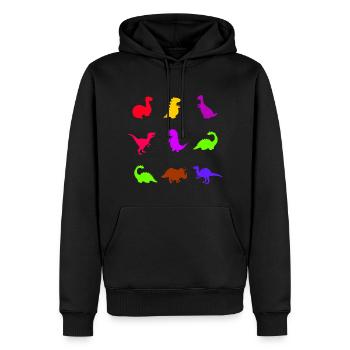 DINO Back to School Books T-Shirt GIFT - Men’s Premium Organic Hoodie - black - Front - Nico (187cm)