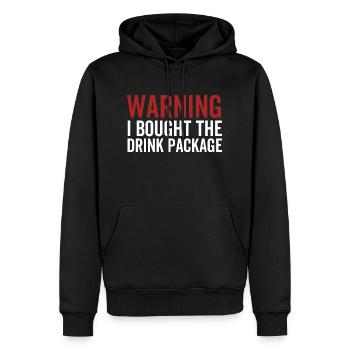 Avertissement J’ai acheté le paquet de boisson - Sweat à capuche Premium bio Homme - noir - Devant - Nico (187cm)