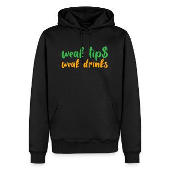 Weak Tips Weak Drinks - Men’s Premium Organic Hoodie - black - Front - Nico (187cm)