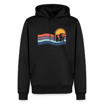 Panda - Men’s Premium Organic Hoodie - black - Front - Nico (187cm)