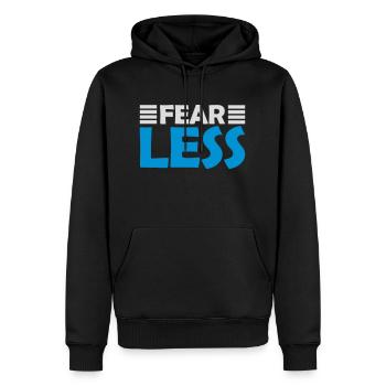 Conception de citation de texte intrépide - Sweat à capuche Premium bio Homme - noir - Devant - Nico (187cm)