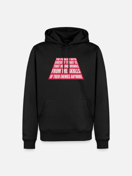 drinks from enemies skulls - Men’s Premium Organic Hoodie - black