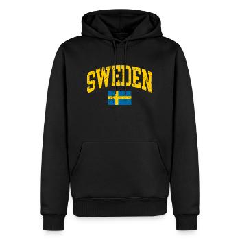 Drapeau de la Suède - Sweat à capuche Premium bio Homme - noir - Devant - Nico (187cm)