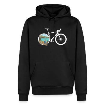 Gravel Bike Hike Rennrad Fahrrad lustiges Geschenk - Männer Premium Bio Hoodie - Schwarz - Vorne - Nico (187cm)