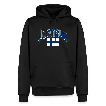 Joensuu drapeau finlandais - Sweat à capuche Premium bio Homme - noir - Devant - Nico (187cm)