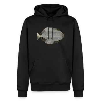 Fisch - Männer Premium Bio Hoodie - Schwarz - Vorne - Nico (187cm)