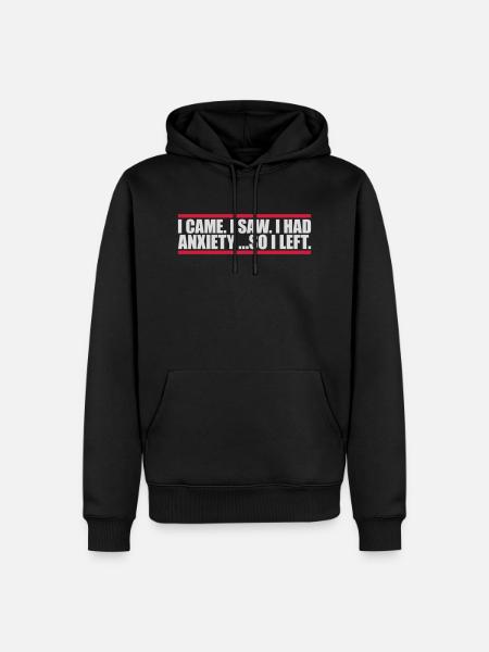 J’avais de l’anxiété en disant - Sweat à capuche Premium bio Homme - noir