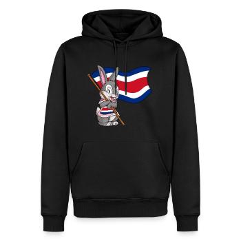 Lapin du Costa Rica - Sweat à capuche Premium bio Homme - noir - Devant - Nico (187cm)