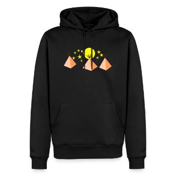 Tippie Mond und Sternejn - Männer Premium Bio Hoodie - Schwarz - Vorne - Nico (187cm)