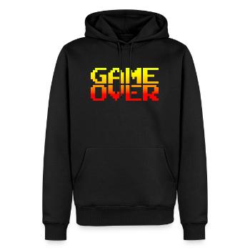 Game Over Retro Design - Männer Premium Bio Hoodie - Schwarz - Vorne - Nico (187cm)