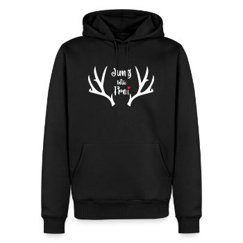 Lustiger Spruch Witzig Humor Geschenkidee - Männer Premium Bio Hoodie - Schwarz - Vorne - Nico (187cm)