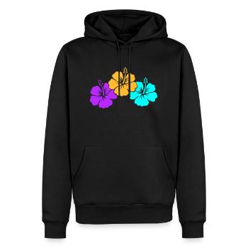 hibiscus - Sweat à capuche Premium bio Homme - noir - Devant - Nico (187cm)