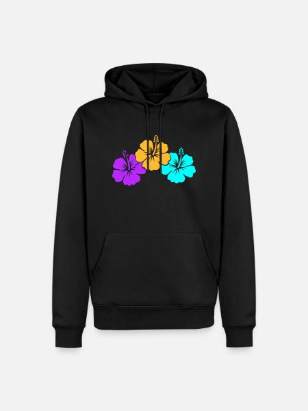 hibiscus - Men’s Premium Organic Hoodie - black