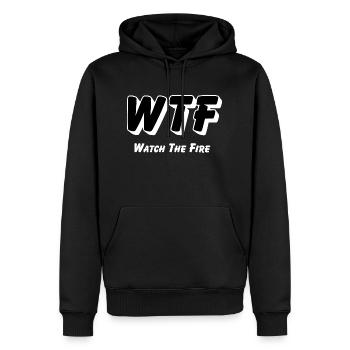 WTF - Regardez le feu - Sweat à capuche Premium bio Homme - noir - Devant - Nico (187cm)