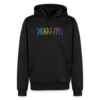 "HOOOOPE: un message positif pour vos murs" - Sweat à capuche Premium bio Homme - noir - Devant - Nico (187cm)