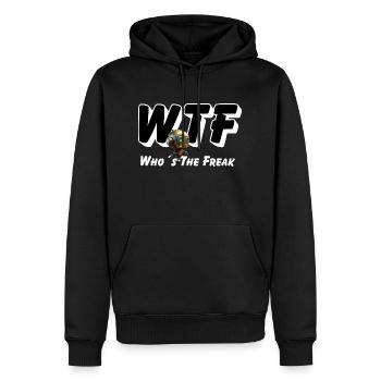 WTF - Qui est le Freak - Sweat à capuche Premium bio Homme - noir - Devant - Nico (187cm)
