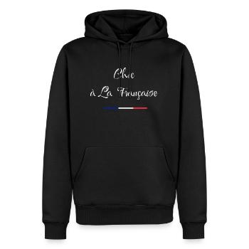 Chic à la française - Sweat à capuche Premium bio Homme - noir - Devant - Nico (187cm)