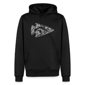 Pfeilspitze - Männer Premium Bio Hoodie - Schwarz - Vorne - Nico (187cm)