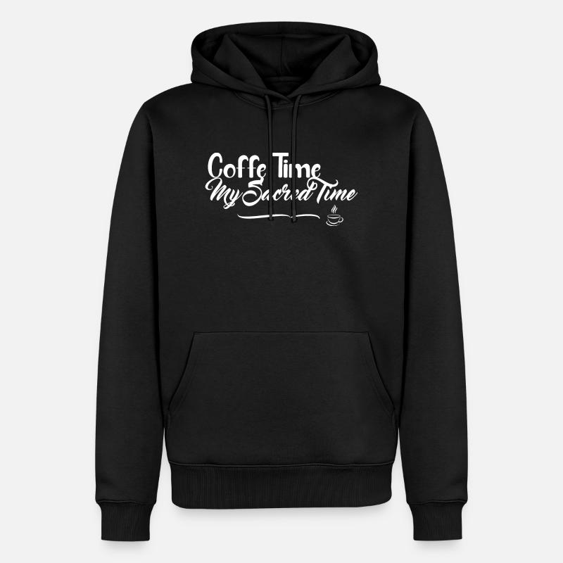 Kaffeezeit - Cooles Design - Männer Premium Bio Hoodie - Schwarz