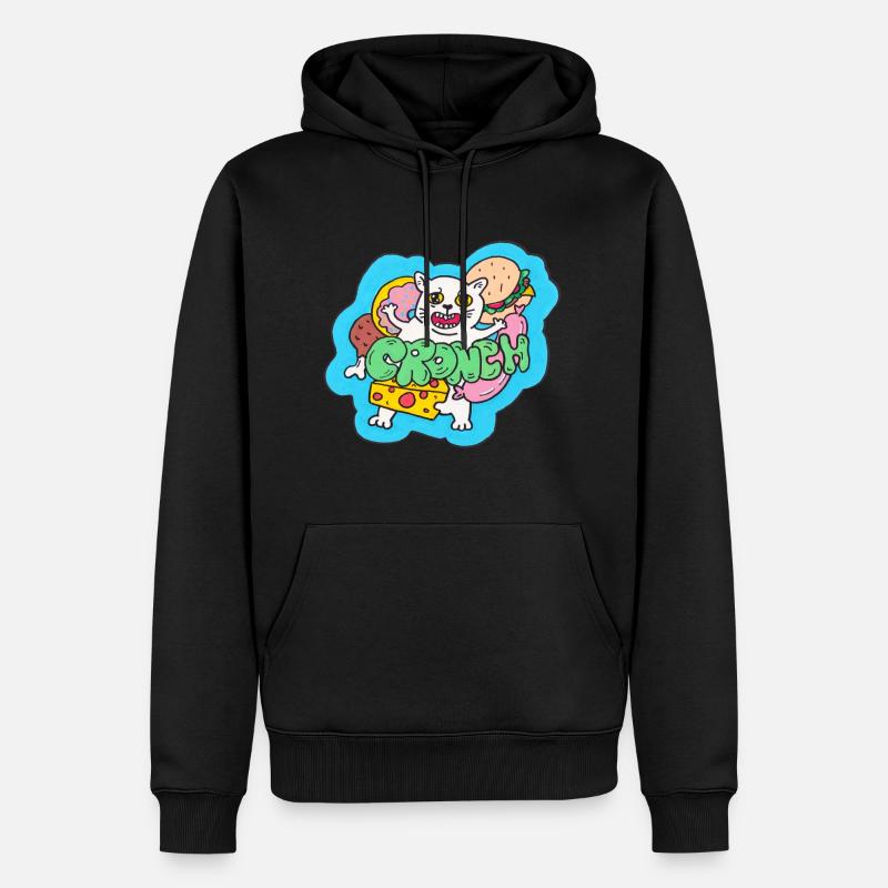 CRONCH - Sweat à capuche Premium bio Homme - noir