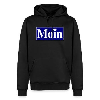 Moin - Männer Premium Bio Hoodie - Schwarz - Vorne - Nico (187cm)