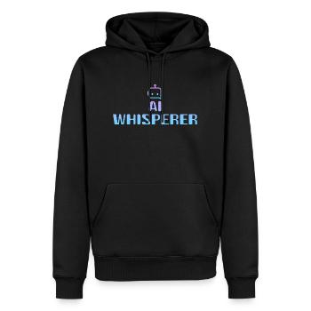 AI Whisperer - Männer Premium Bio Hoodie - Schwarz - Vorne - Nico (187cm)