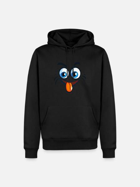 visage content, heureux, cartoon - Sweat à capuche Premium bio Homme - 