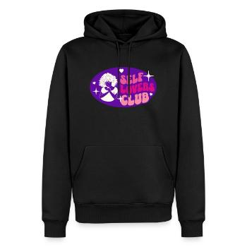 self love club - Men’s Premium Organic Hoodie - black - Front - Nico (187cm)