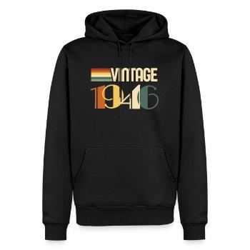 Vintage 1946 - 1946 Birthday Gift - Men’s Premium Organic Hoodie - black - Front - Nico (187cm)