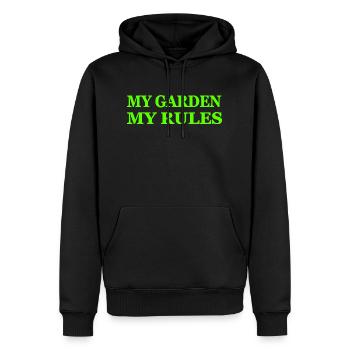 Jardin - Sweat à capuche Premium bio Homme - noir - Devant - Nico (187cm)