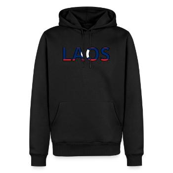 Drapeau Laos - Sweat à capuche Premium bio Homme - noir - Devant - Nico (187cm)