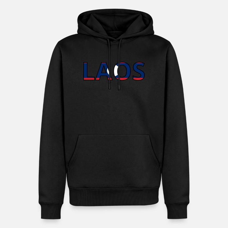 Flagge von Laos - Männer Premium Bio Hoodie - Schwarz