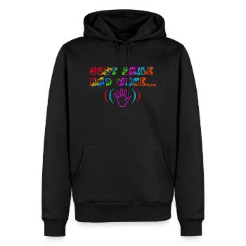 Il suffit de sourire et de saluer - Sweat à capuche Premium bio Homme - noir - Devant - Nico (187cm)