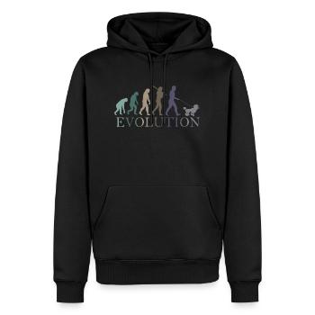 EVOLUTION PUDEL - Männer Premium Bio Hoodie - Schwarz - Vorne - Nico (187cm)