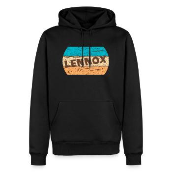 Texte vintage Lennox - Sweat à capuche Premium bio Homme - noir - Devant - Nico (187cm)