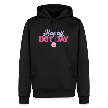 Happy New Dot Day - Men’s Premium Organic Hoodie - black - Front - Nico (187cm)