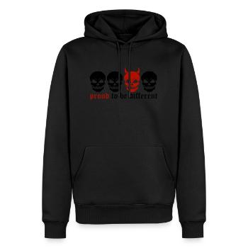 DIFFERENT SKULL - 2C - Männer Premium Bio Hoodie - Schwarz - Vorne - Nico (187cm)