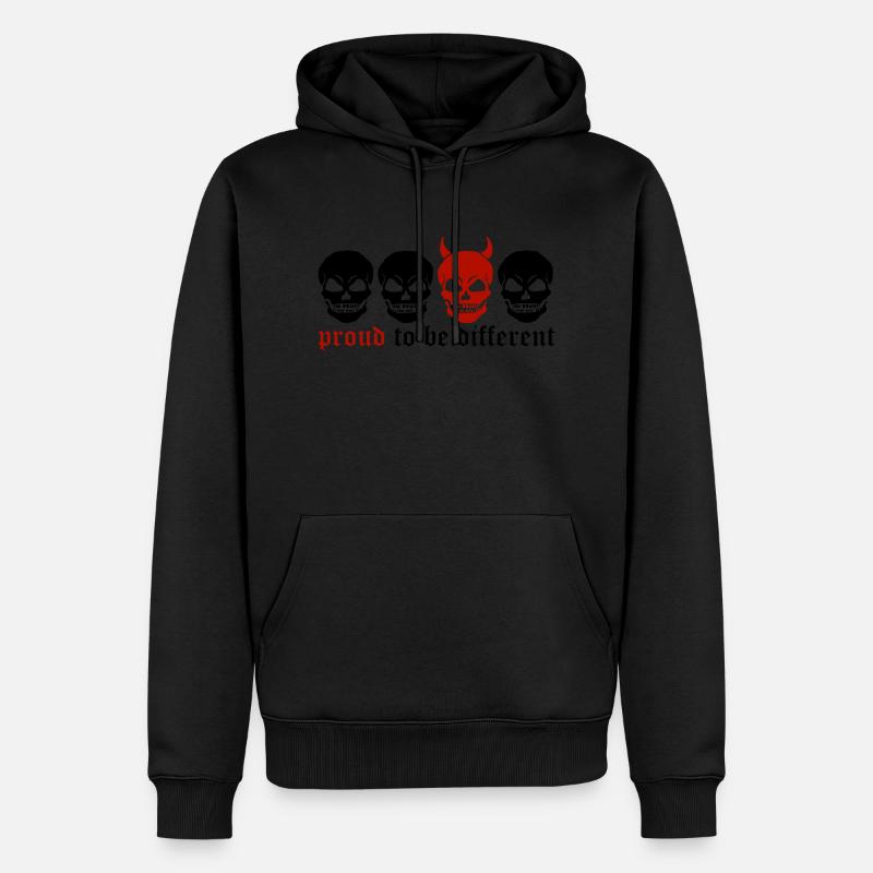 DIFFERENT SKULL - 2C - Männer Premium Bio Hoodie - Schwarz