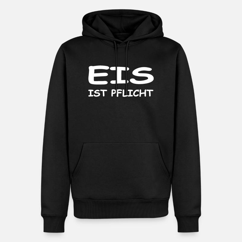 Eis - Männer Premium Bio Hoodie - Schwarz