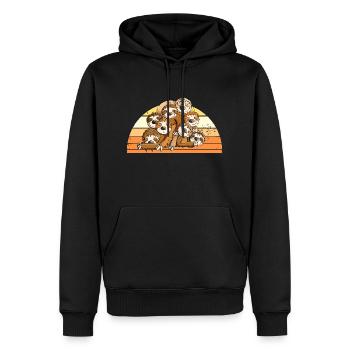 Fauler Haufen Vintage Faultier Cartoon - Männer Premium Bio Hoodie - Schwarz - Vorne - Nico (187cm)