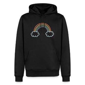 Teint arc-en-ciel - Sweat à capuche Premium bio Homme - noir - Devant - Nico (187cm)