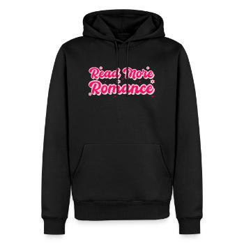 Weiterlesen Romantik - Männer Premium Bio Hoodie - Schwarz - Vorne - Nico (187cm)