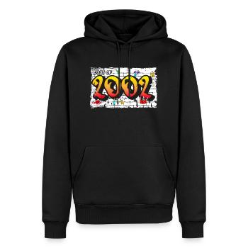 Urban 2002 Graffiti – 23 Jahre Fierce Style - Männer Premium Bio Hoodie - Schwarz - Vorne - Nico (187cm)